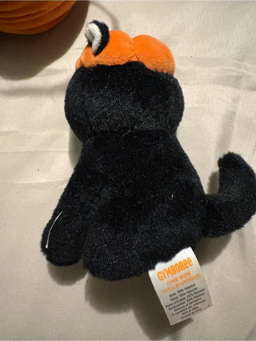 Gymboree Black Cat in Orange Pumpkin Basket Plush Accessory